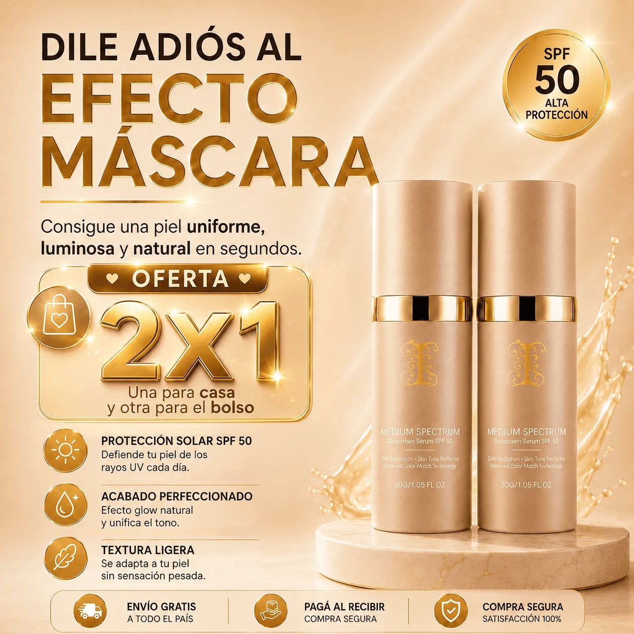 Base 4 en 1 Piel Perfecta con Protección Solar