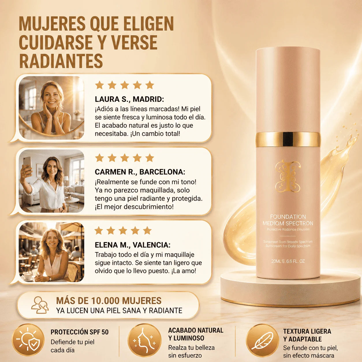 Base 4 en 1 Piel Perfecta con Protección Solar